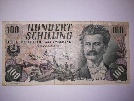 Австрия 100 шиллингов 1960 г. VF+