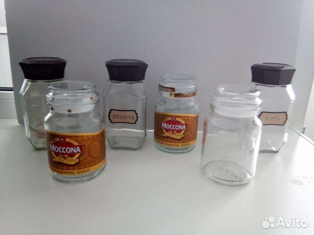 Стеклянные банки от кофе