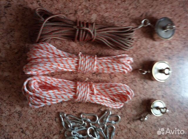 Поисковые магниты двухсторонние F400х2+Верёвка 25м