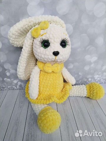 Мягкая игрушка Зайка вязаная крючком
