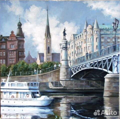 Картина маслом городской пейзаж