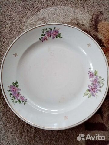 Тарелка фарфоровая большая 34,5 см Дулево