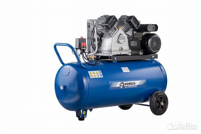 Компрессор воздушный remeza ременной 100 л