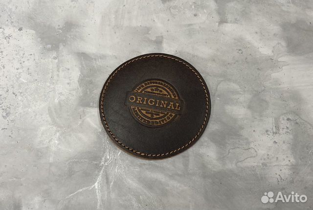 Подставка кожаная для стаканов, бокалов 2 шт