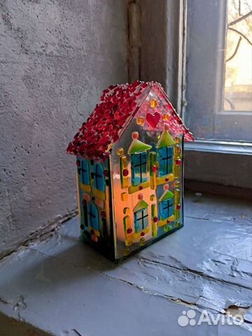 Светильник Домик из стекла