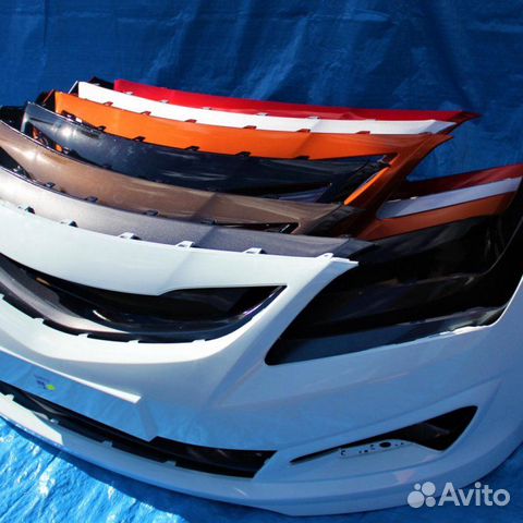 Бампер в цвет передний hyundai solaris 215-2017