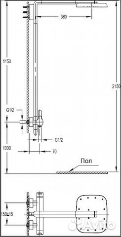 Душевая стойка Cezares Tesoro Tesoro-F-CD-01 Душевая стойка Cezares Tesoro Tesoro-F-CD-01