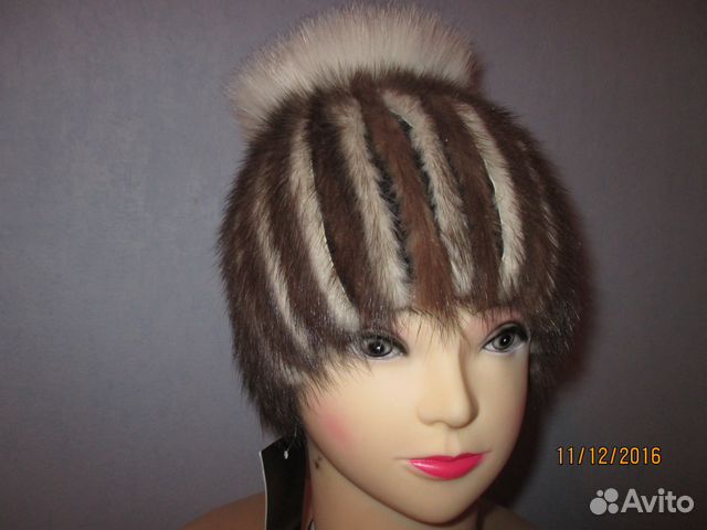 Шапка вязаная норковая новая