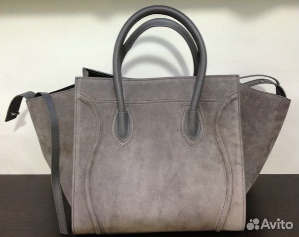 Сумки Celine Phantom Селин Фантом Кожа Серая Черна Сумки Celine Phantom Селин Фантом Кожа Серая Черна