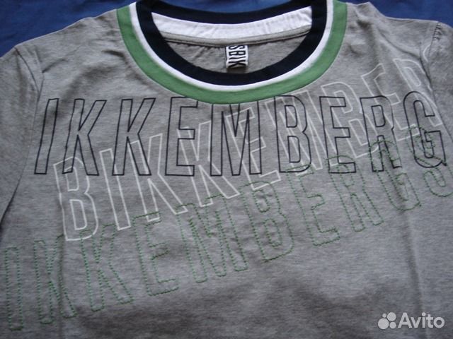 Bikkembergs-серая футболка с принтом.Италия.р-46 Bikkembergs-серая футболка с принтом.Италия.р-46