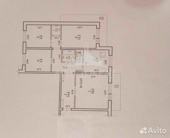 4-к квартира, 80.4 м², 6/10 эт.