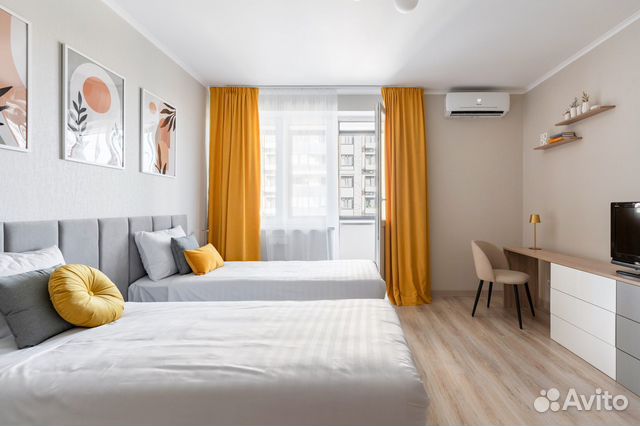 

1-к. квартира, 42 м², 2 кровати