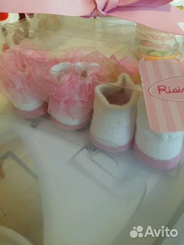 Новые подарочные носочки для девочки 0-12 мес