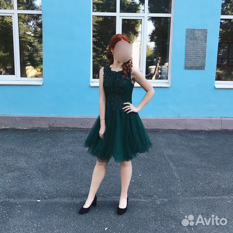 Изумрудное платье на выпускной(XS-S)