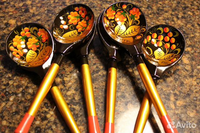 Хохлома ложка деревянная