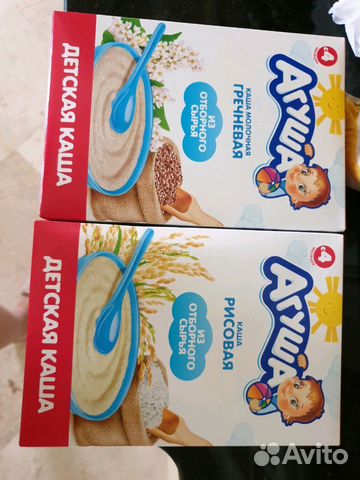 Каша Агуша молочная и безмолочная. Разные