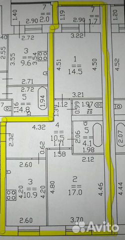 2-к квартира, 59 м², 2/5 эт.