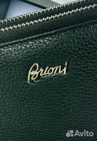 Мужской кошелек клатч Brioni кожаный черный Мужской кошелек клатч Brioni кожаный черный