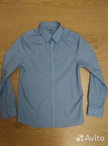 Рубашка школьная Marks&Spencer 11-12, голубая