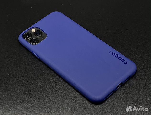 iPhone 11 Pro Max Чехол Spigen Синий Силикон iPhone 11 Pro Max Чехол Spigen Синий Силикон