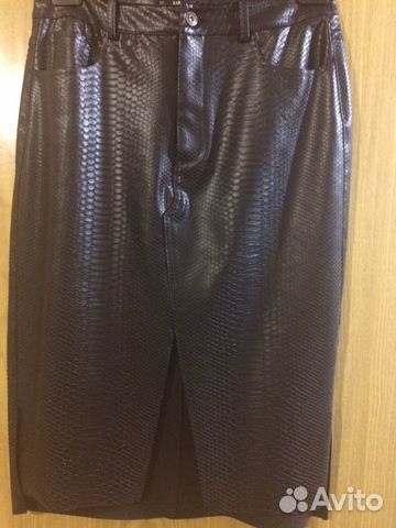 Юбка Zara кожаная