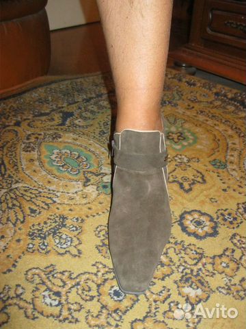 Ботильёны замшевые, коричневые, размер 44-45 Ботильёны замшевые, коричневые, размер 44-45