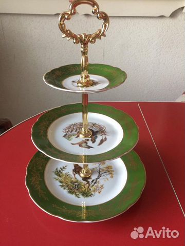 Горка для фруктов «Охота» фарфор Чехия