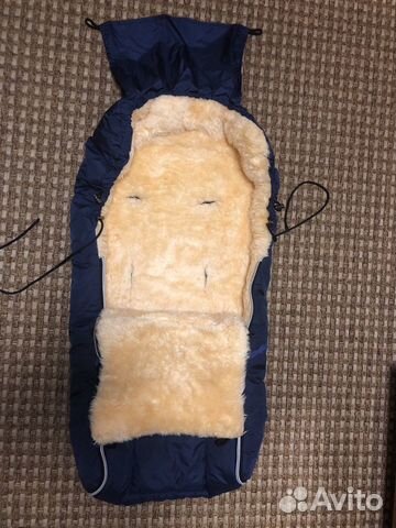 Зимний тёплый меховой конверт в коляску