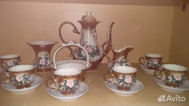 Сервиз кофейный чайный с лепниной