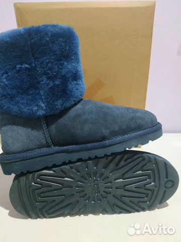 UGG Угги синие с отворотом новые