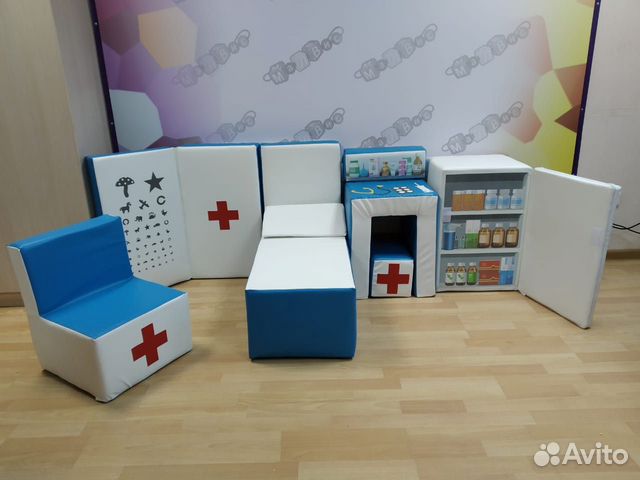 Мягкий игровой набор уголок доктора 8 предметов Мягкий игровой набор уголок доктора 8 предметов