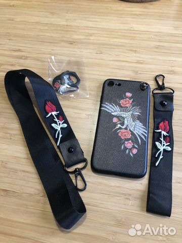 Чехол на iPhone 8 новый с ремешками и кольцом