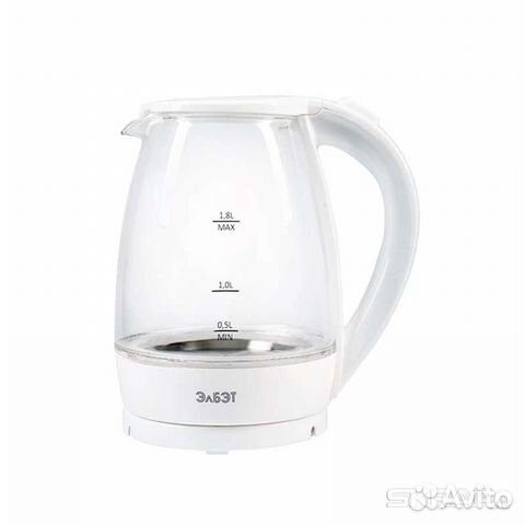 Чайник электрический элбэт стеклянный, белый Чайник электрический элбэт стеклянный, белый