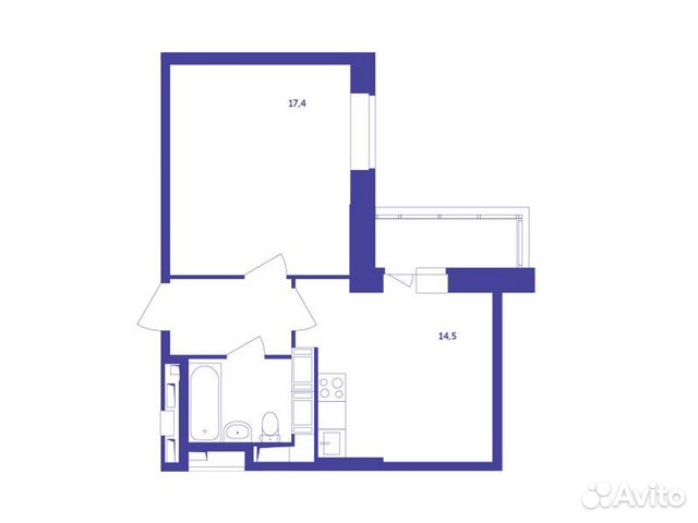 1-к квартира, 41.6 м², 25/25 эт. 1-к квартира, 41.6 м², 25/25 эт.