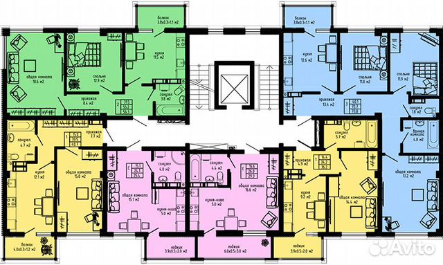 3-к квартира, 73.8 м², 6/8 эт.
