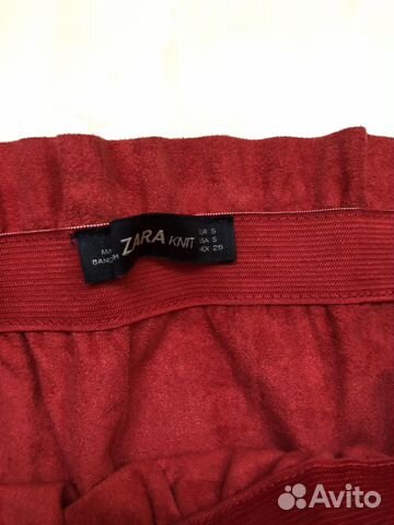 Красная лаковая юбка zara