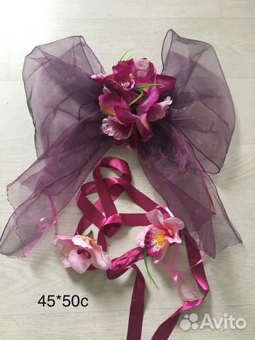 Украшение на свадьбу на машину банты