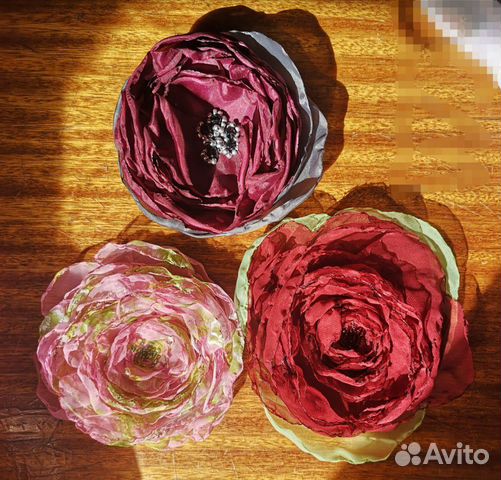 Цветы из ткани Броши резинки для волос