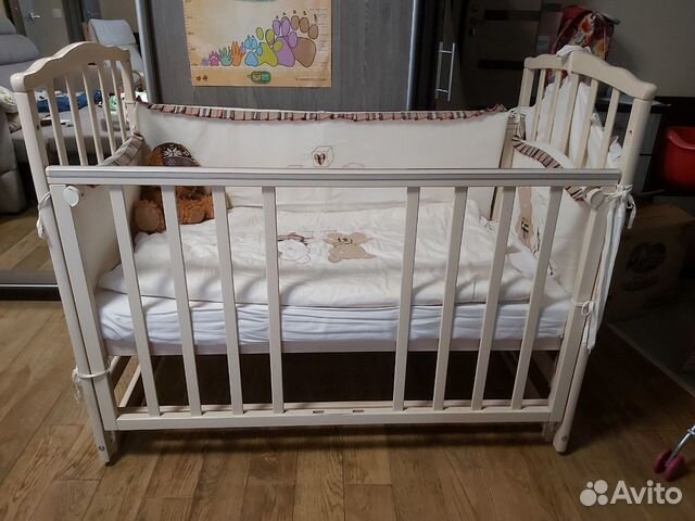 Кровать детская 120*60 + матрас + бортики + кармаш Кровать детская 120*60 + матрас + бортики + кармаш