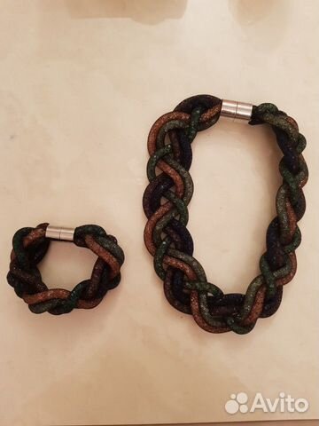 Браслет + колье косичка Браслет + колье косичка