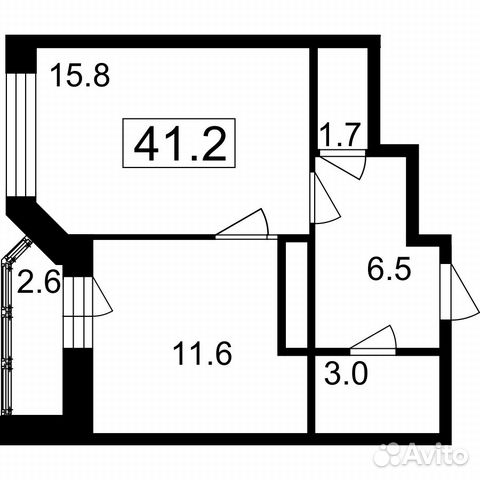 1-к квартира, 38.6 м², 6/7 эт. 1-к квартира, 38.6 м², 6/7 эт.