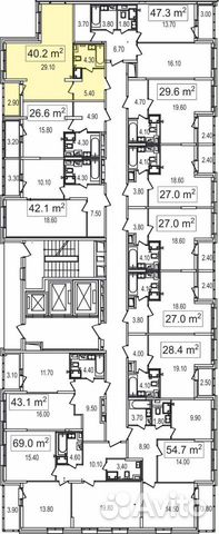 1-к квартира, 40.2 м², 19/25 эт. 1-к квартира, 40.2 м², 19/25 эт.