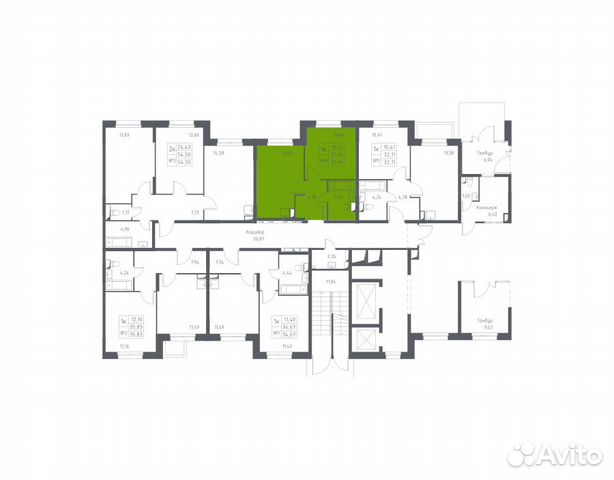 1-к квартира, 31.7 м², 1/14 эт. 1-к квартира, 31.7 м², 1/14 эт.