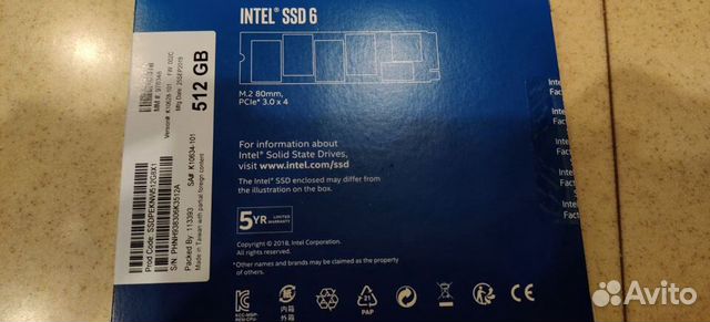SSD m.2 nvme intel 512gb