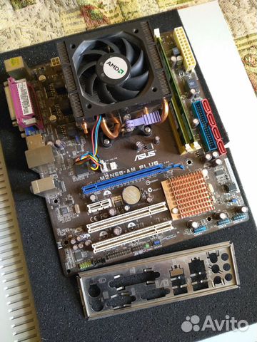 Комплект мать AM2 asus m2n68-am plus +проц+память