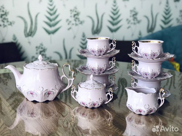 Сервиз чайный Thun розовый фарфор Chodov