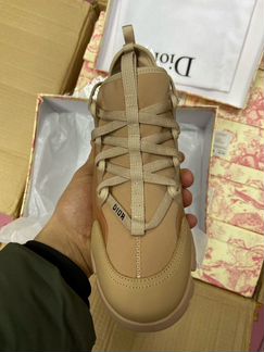 Dior d-connect бежевые женские кроссовки новые