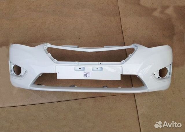 Бампер крашенный белый Datsun On-Do Датсун он-до