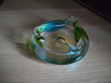 Пепельница. богемское стекло. 14см