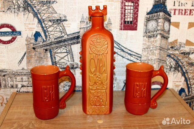 Штоф керамический и 2 кружки СССР
